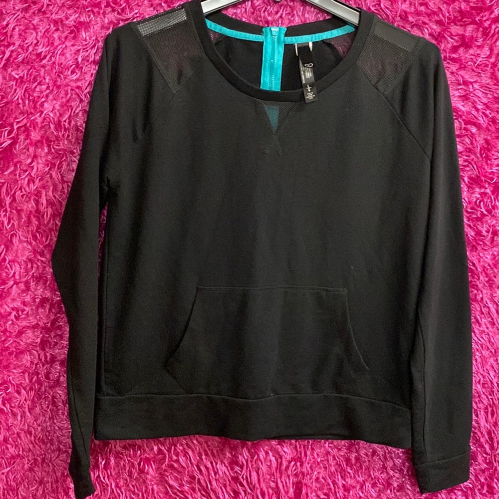 Aeropastale Black sweater with teal blue letters love live dream